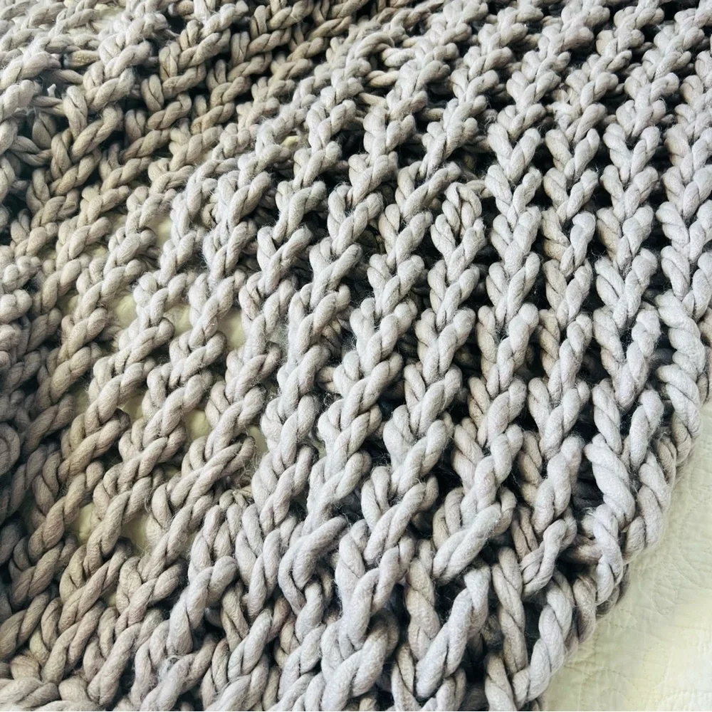 80”x85” Handmade Chunky Knit Throw Blanket , Soft & Cozy